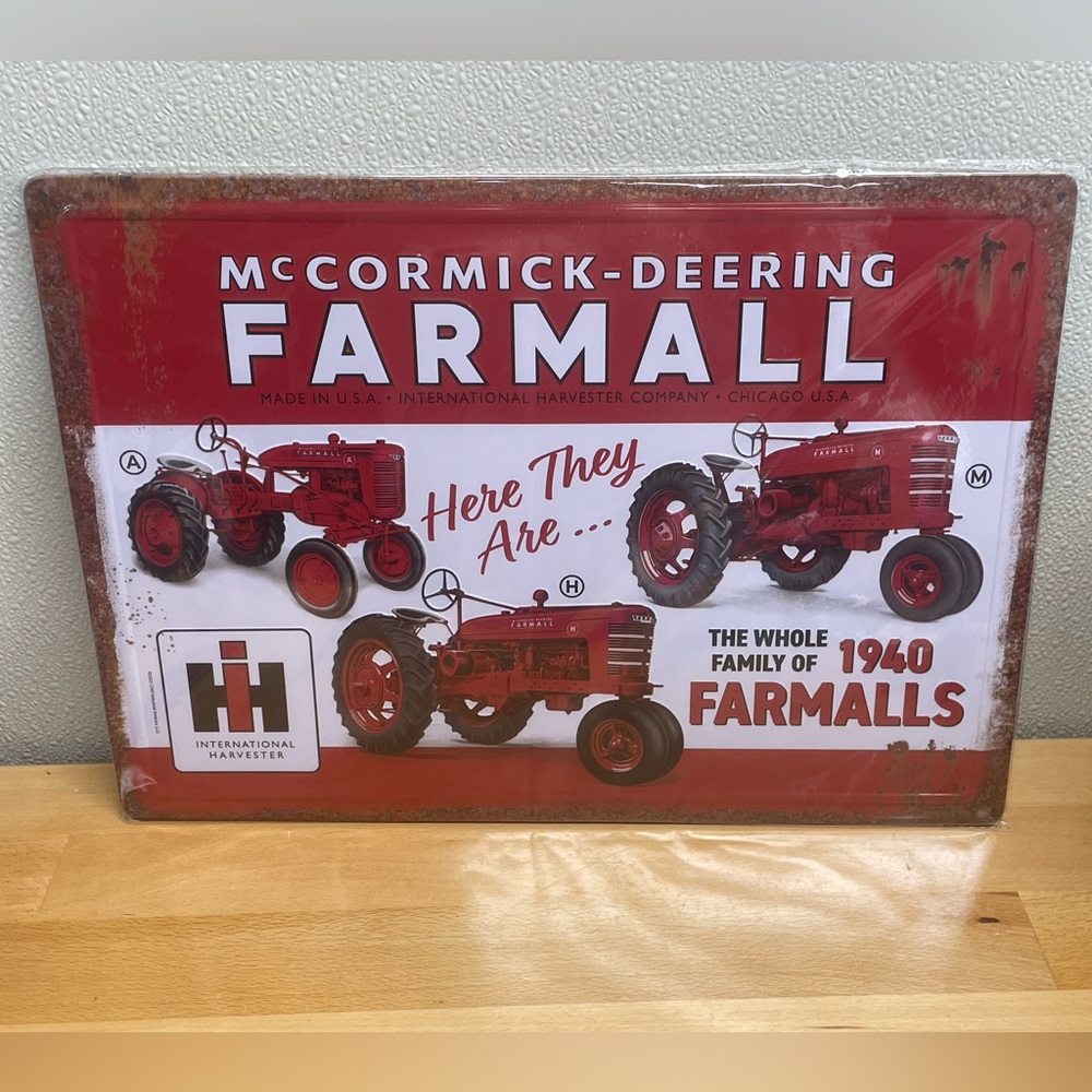 McCormick Deering Farmall Tractors Metal Sign. 12”x16.75” Vintage Tractor Decor.